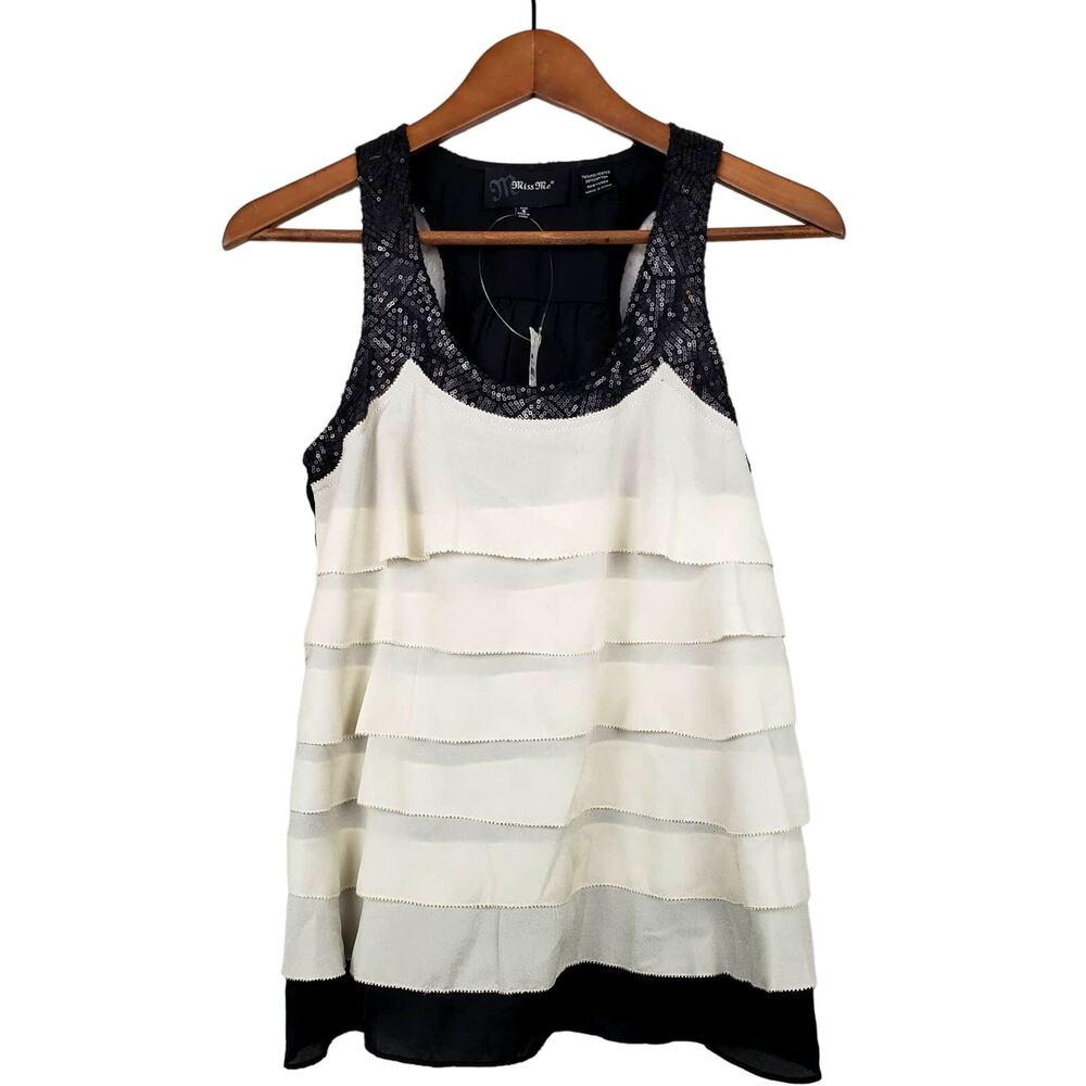 NEW! Miss Me Sequin Ruffle Detail Top - S